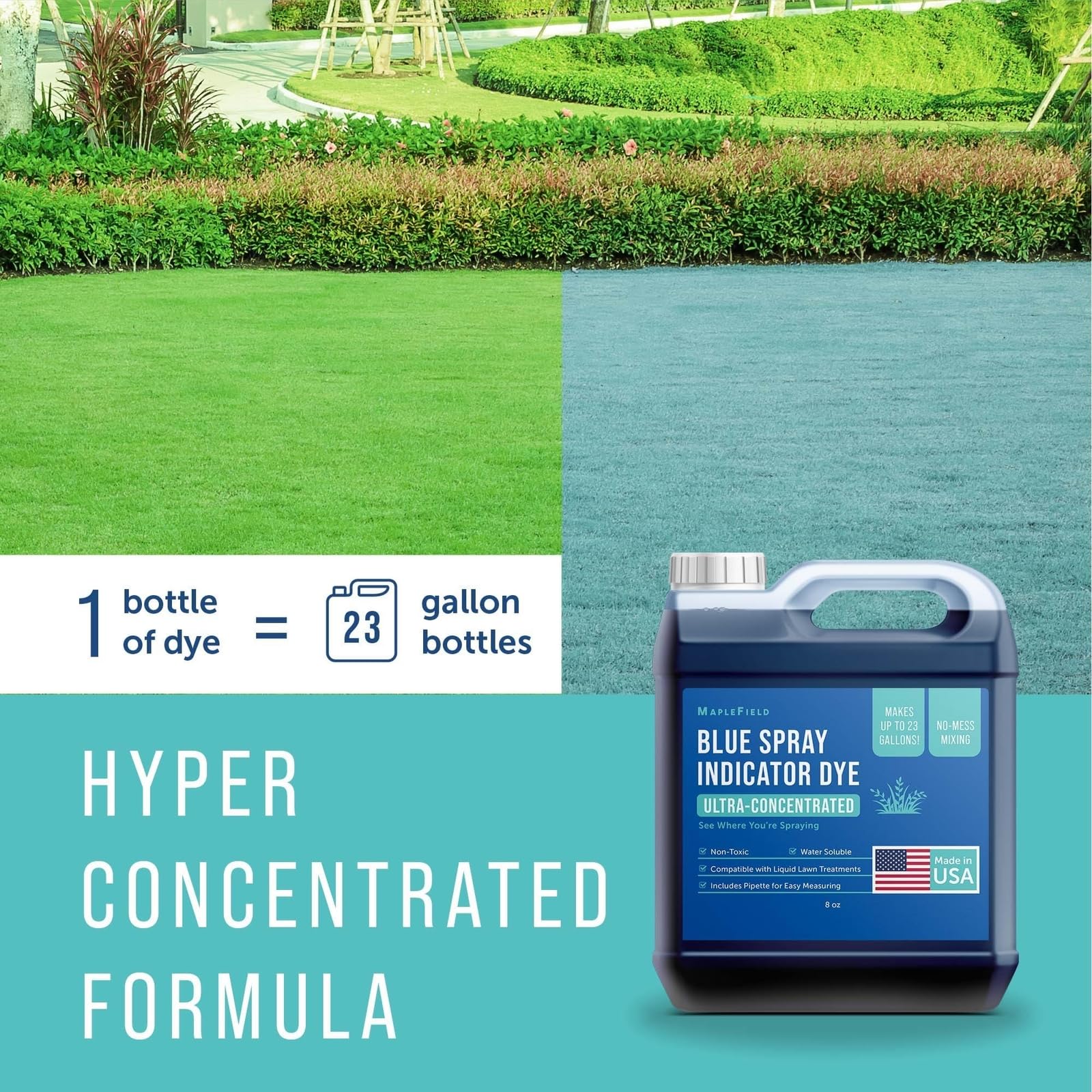 Maplefield dye with pipette enables precise measurement during spraying