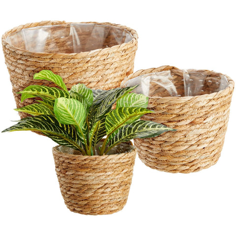 Maplefield Seagrass indoor planter set overview for versatile room styling.