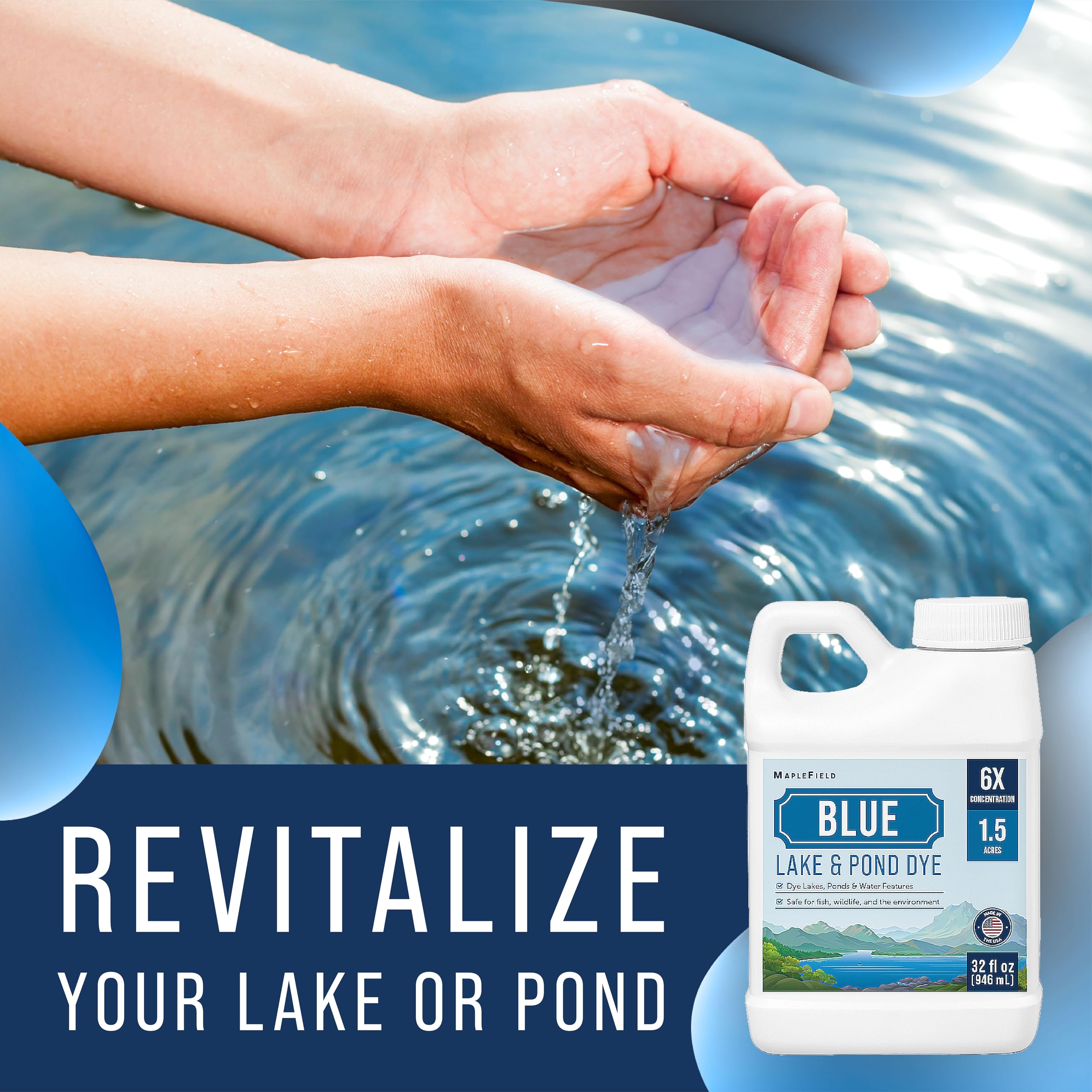 Maplefield wildlife-friendly pond dye keeps fish and birds safe