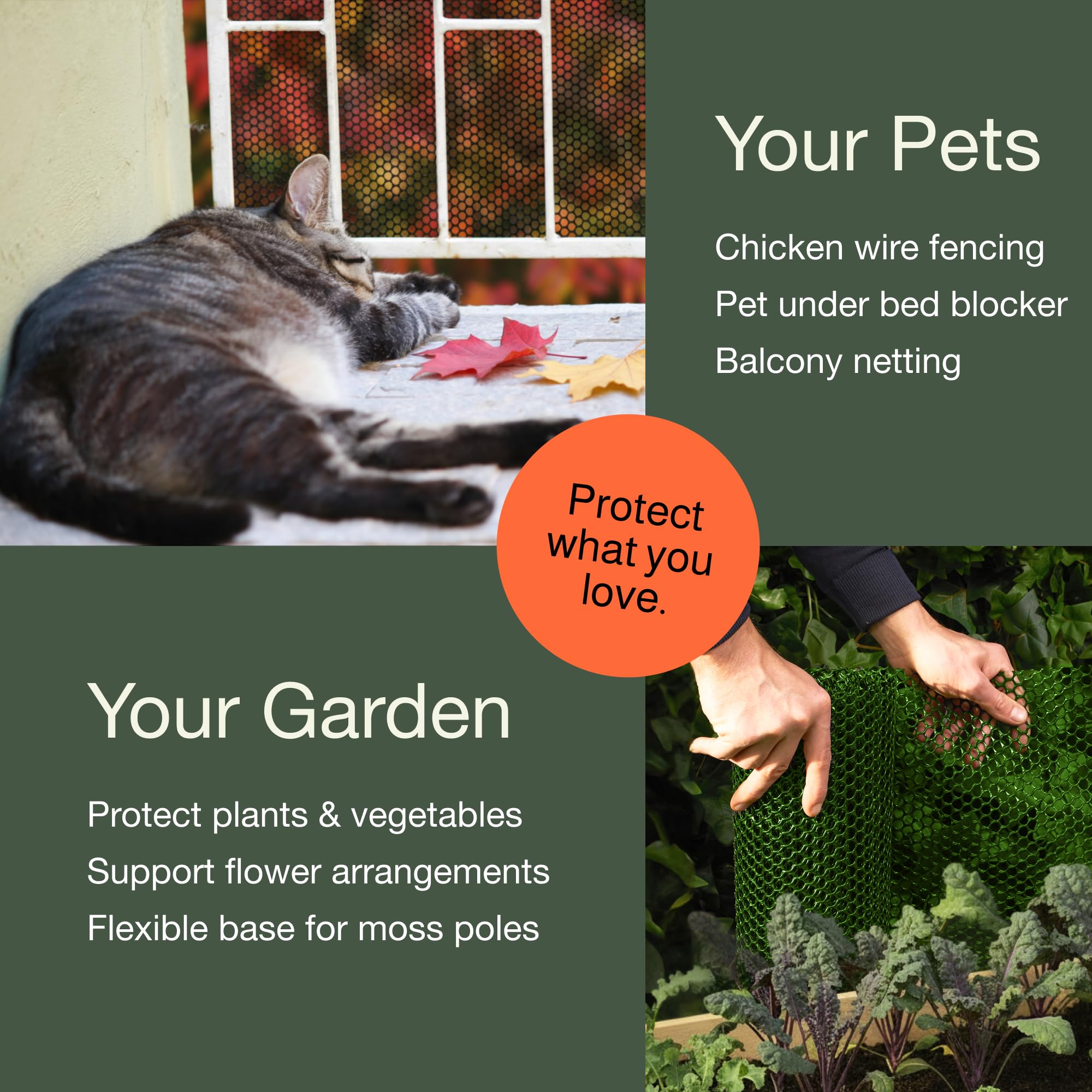 MAPORCH green outdoor fence blends with yard decor while protecting plants.