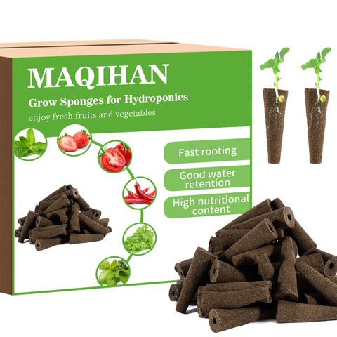 MAQIHAN 100 grow sponges seed-pod for hydroponics supporting steady germination
