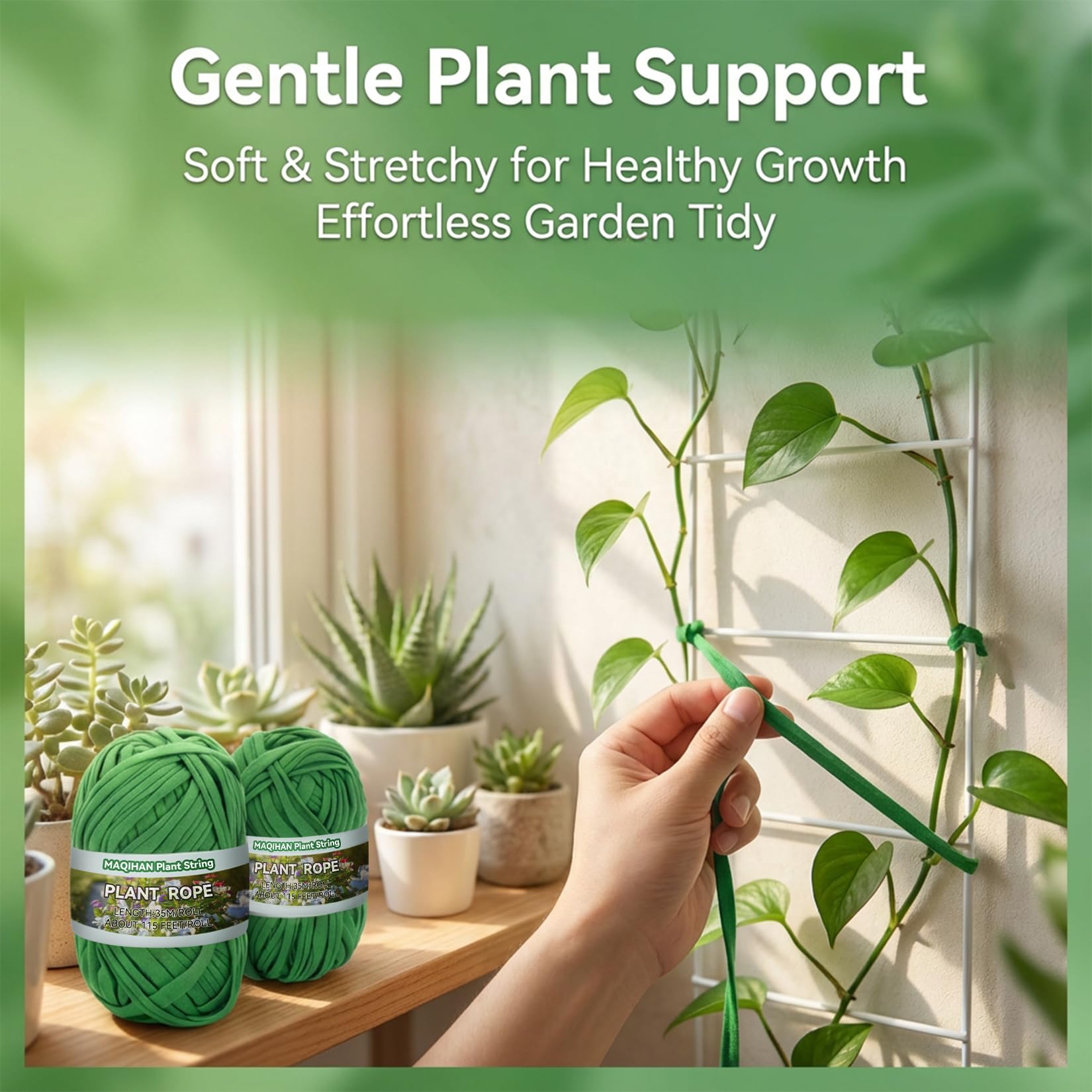 MAQIHAN 2-pack garden string provides extended length for large beds and trellises.