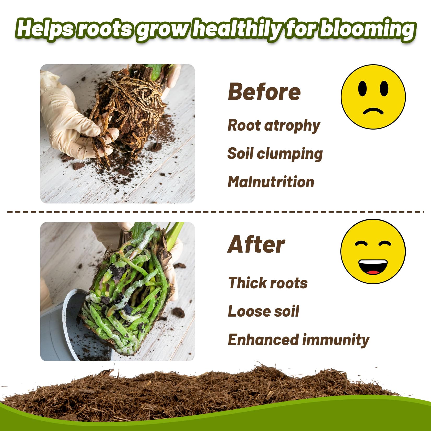 MAQIHAN natural fertilizer pine needles slowly release nutrients for soil health.
