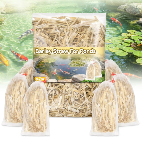 MAQIHAN barley straw bags filled for easy pond filtration setup.