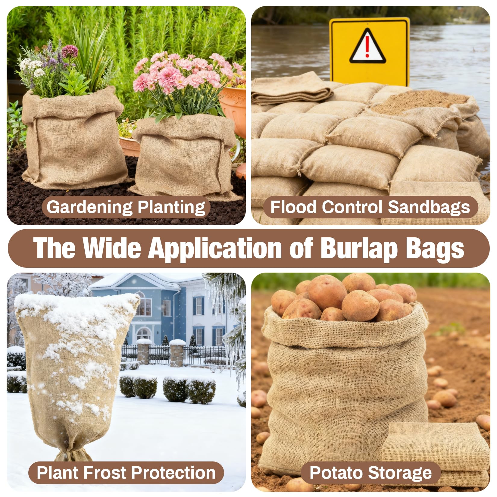 MAQIHAN burlap sack used for Christmas rustic decor