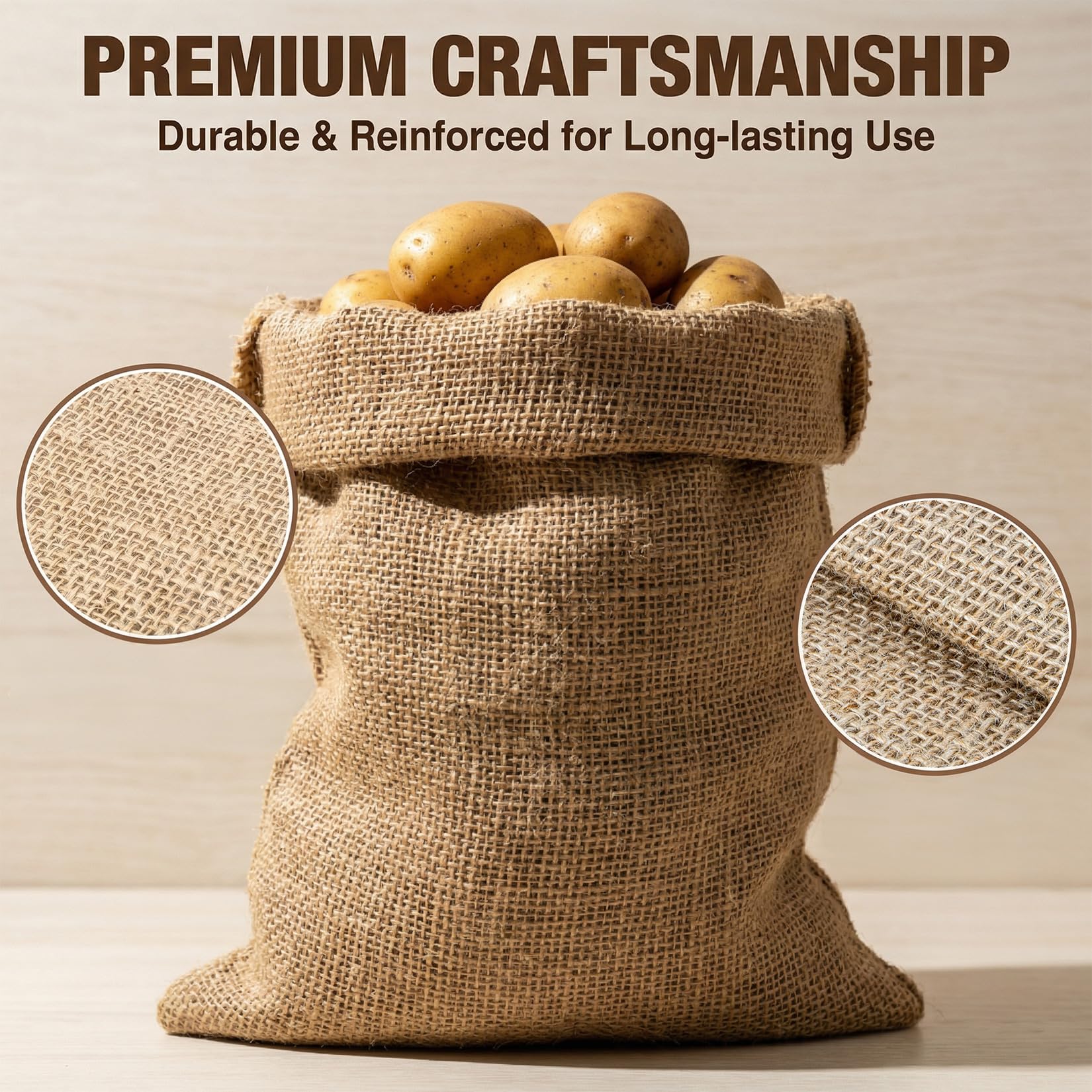 MAQIHAN garden planter in burlap grow bag with drainage