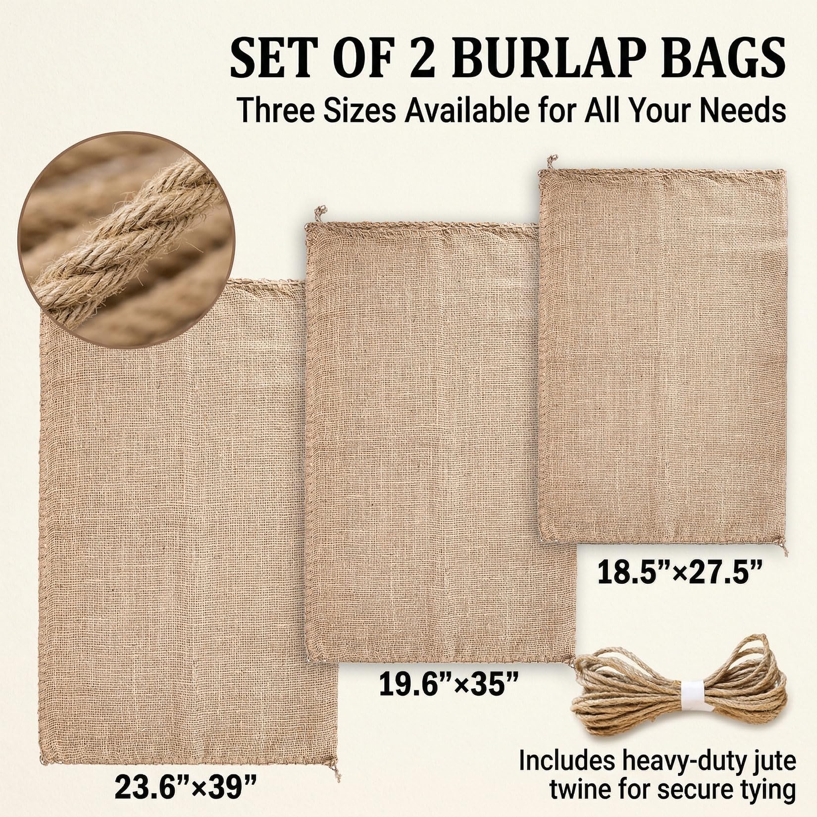 MAQIHAN burlap sack for garden storage, versatile and handy.