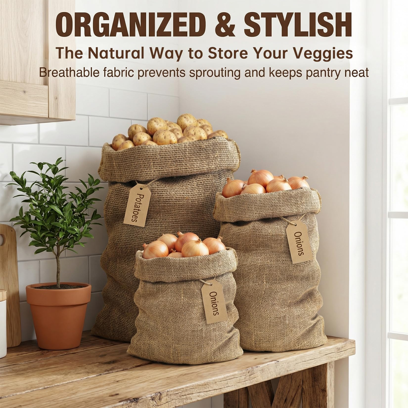 MAQIHAN potato storage sack, large capacity for fresh produce.