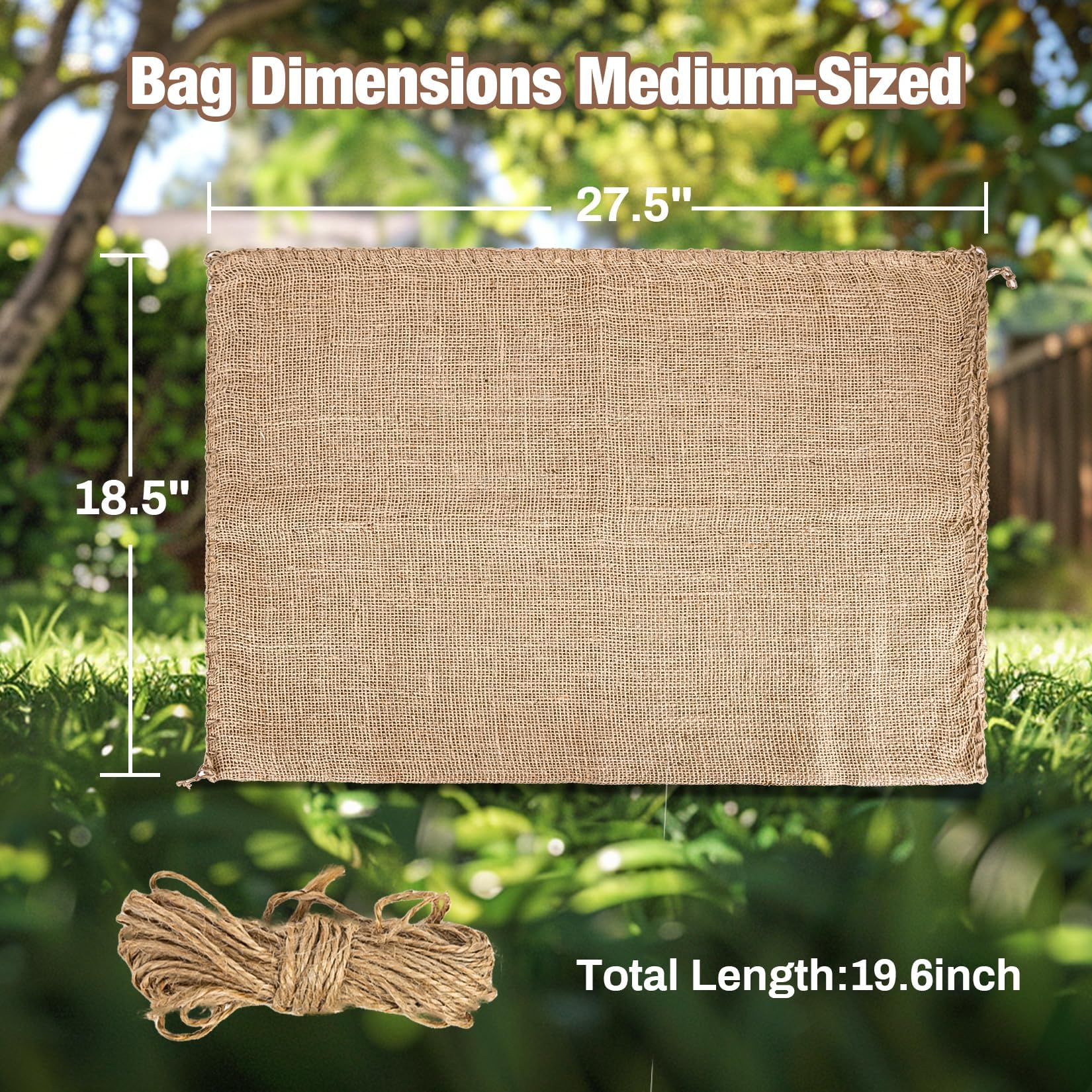 MAQIHAN burlap sack with rope, easy to carry and hang for use.