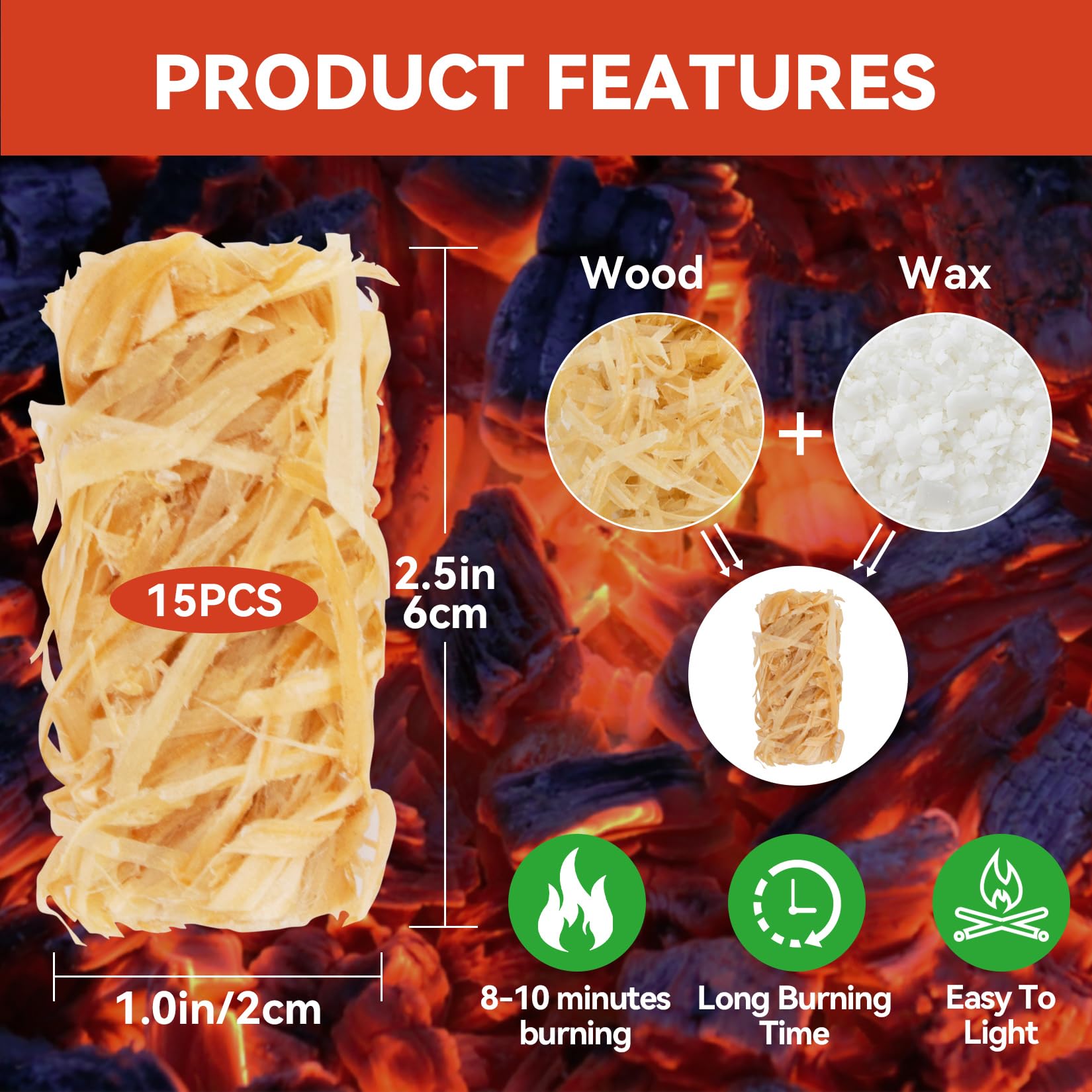 MAQIHAN camping-ready fire starter rolls in a backpack