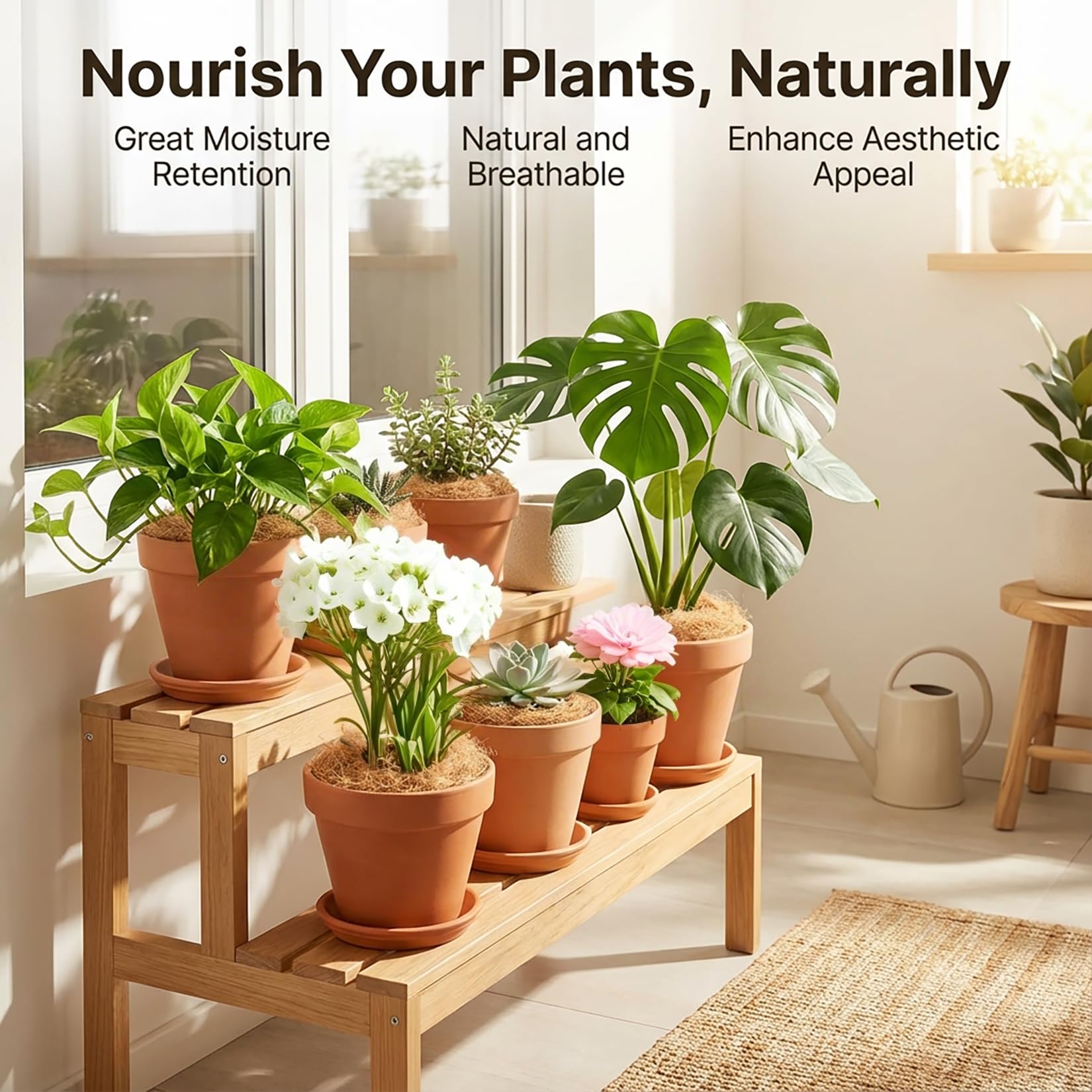 MAQIHAN coconut husk fiber soil covering in plant pot
