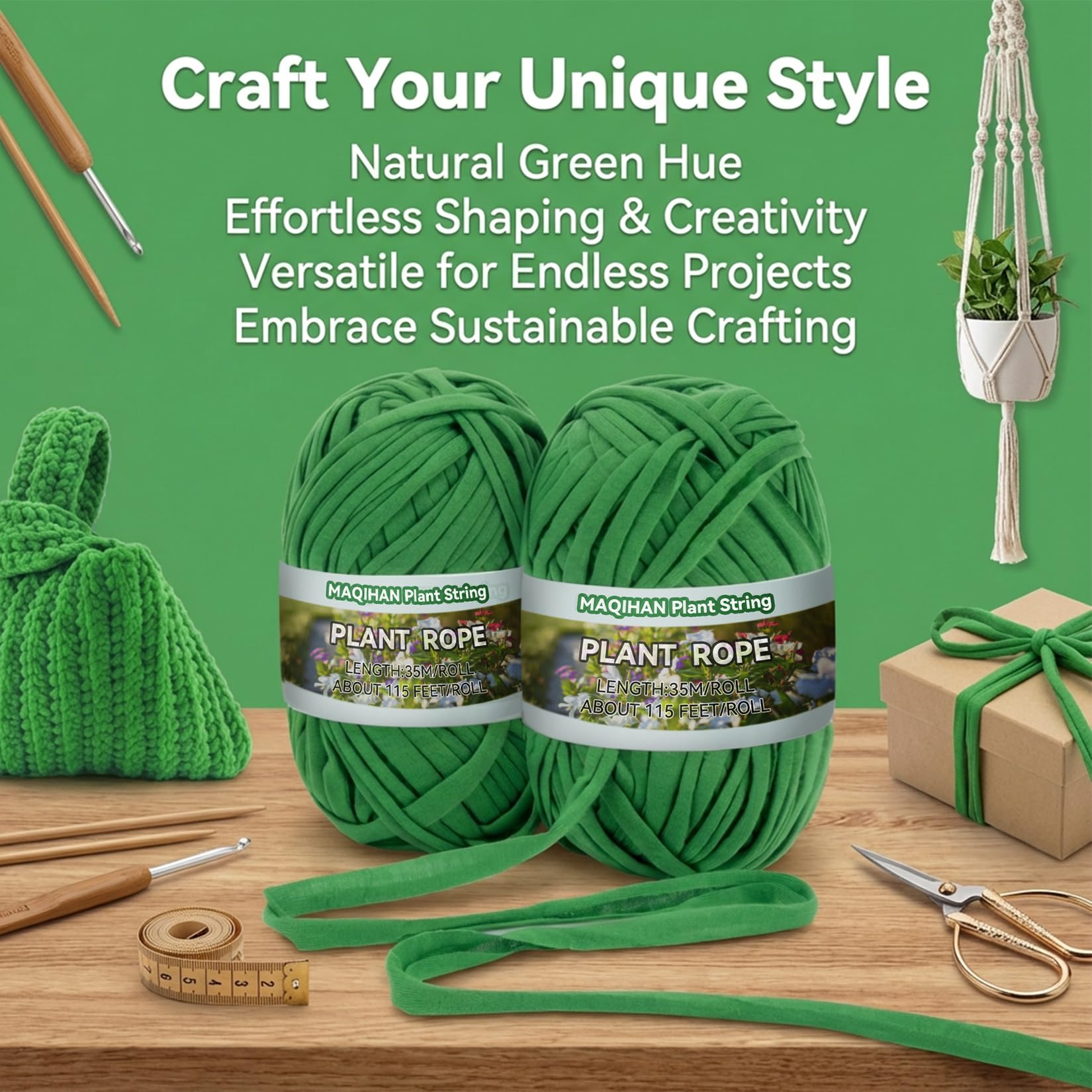 MAQIHAN garden string enables DIY projects like bags and home décor.