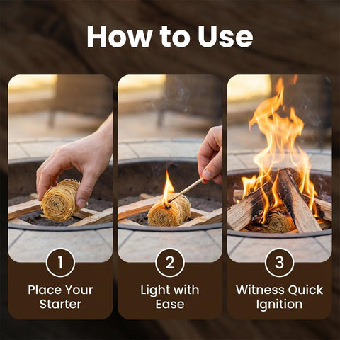MAQIHAN fire starter rolls showing wind-resistant burn