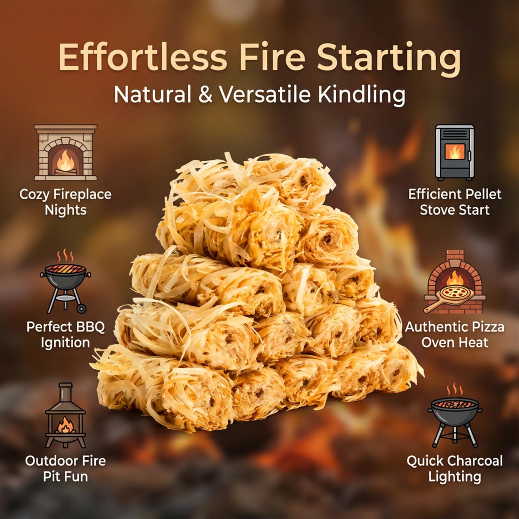 MAQIHAN packaged fire starter rolls for easy access