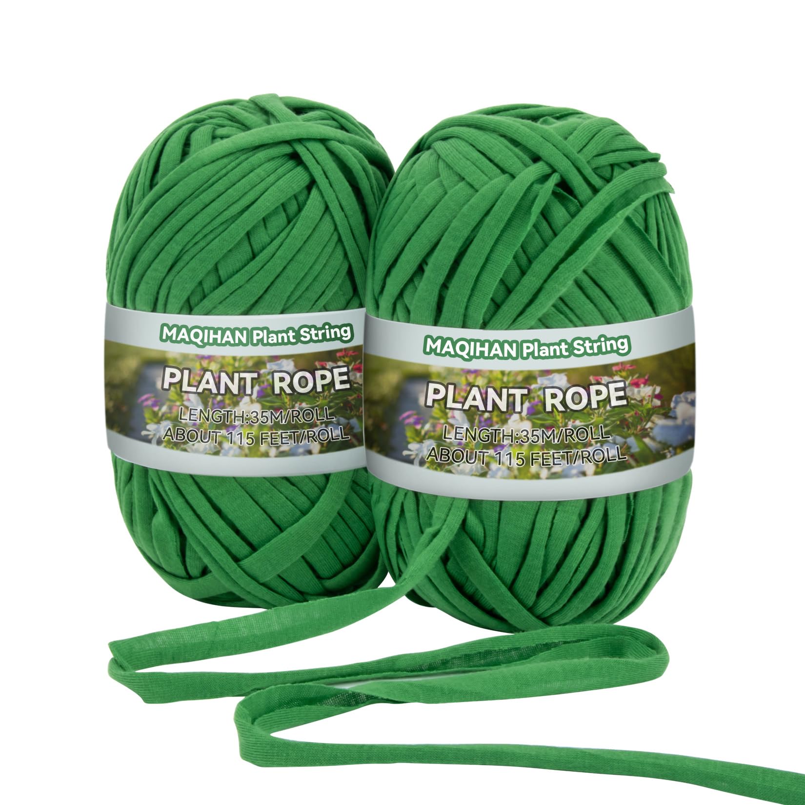 MAQIHAN garden string with soft elastic ties gently supports delicate stems in home gardens.