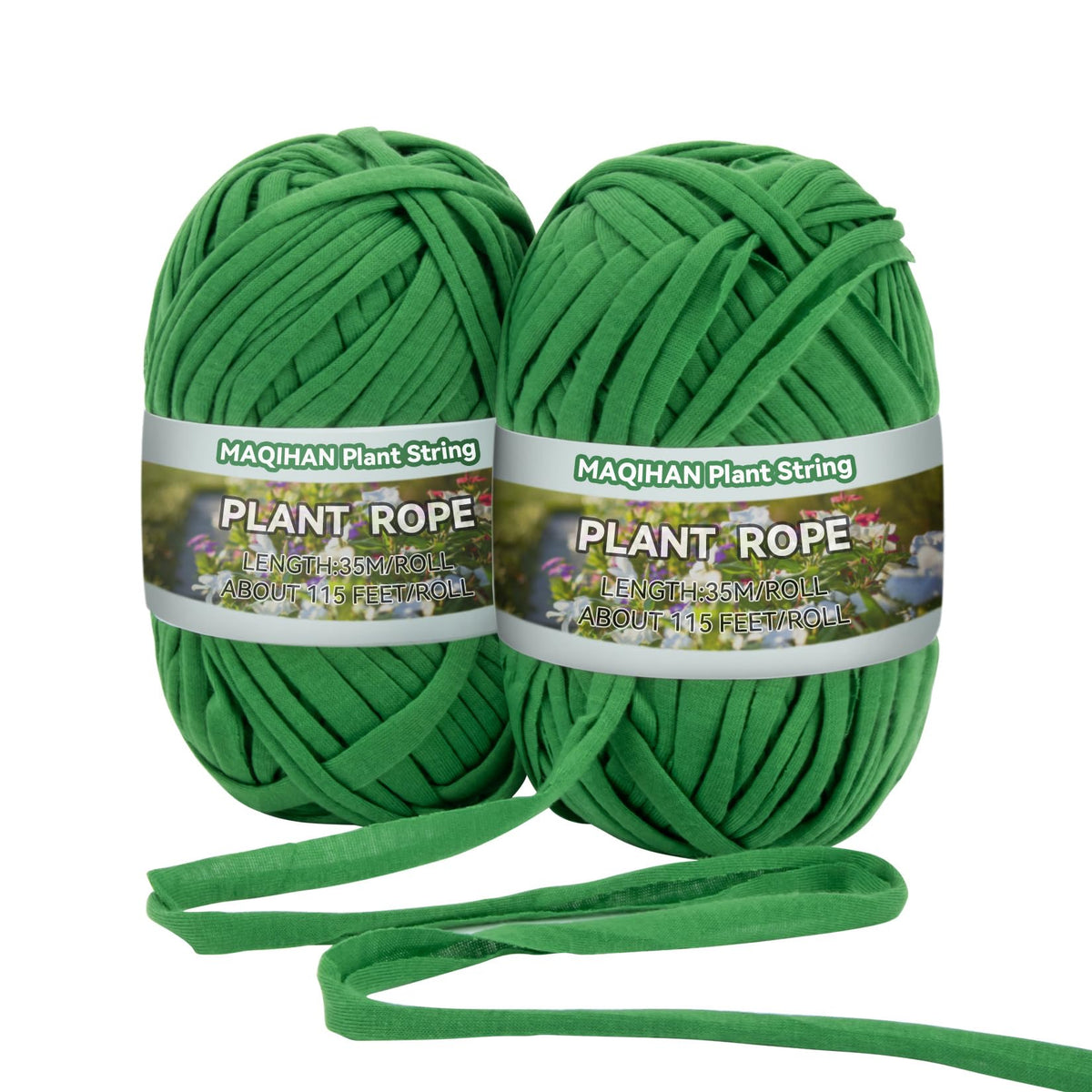 MAQIHAN garden string with soft elastic ties gently supports delicate stems in home gardens.
