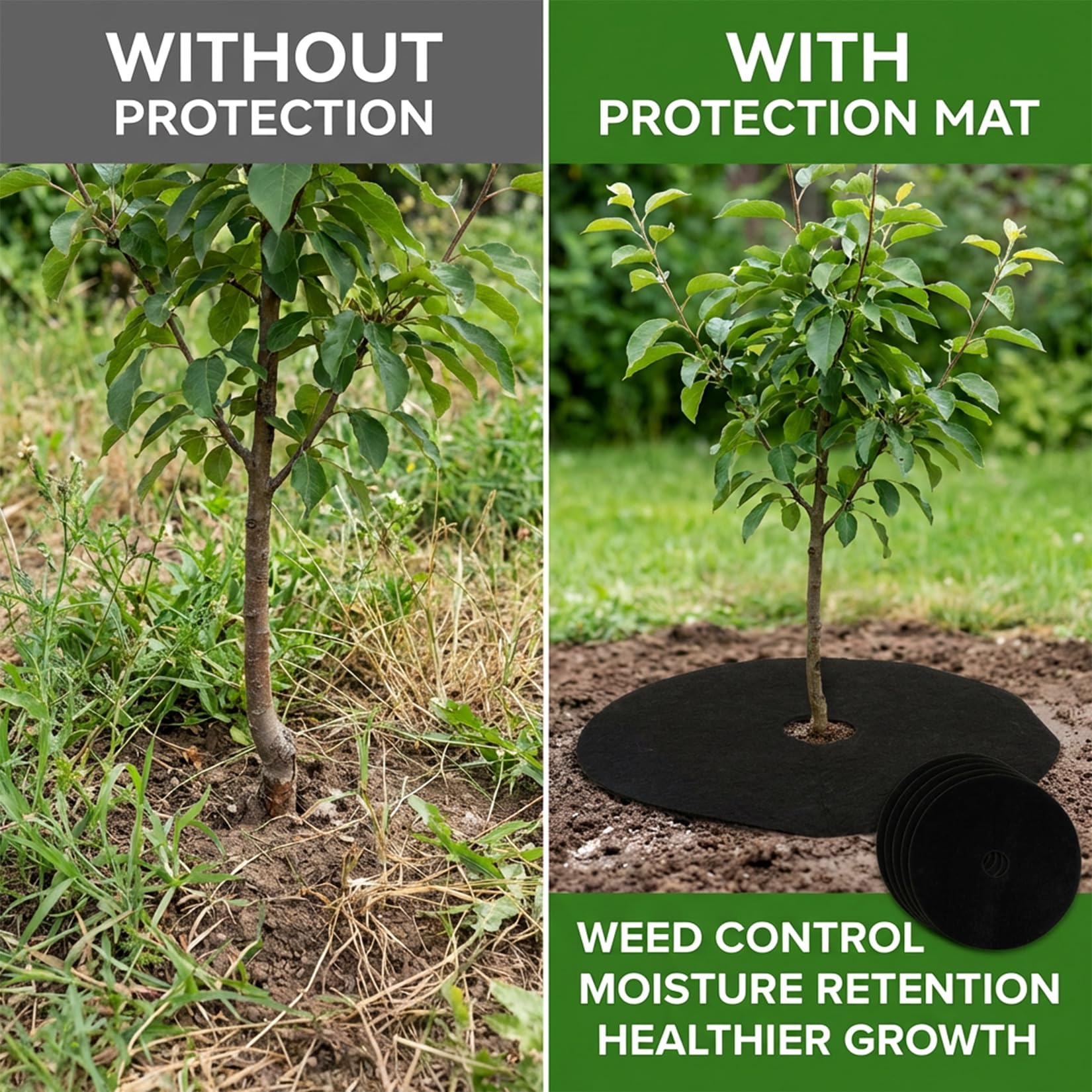MAQIHAN lightweight installation of tree rings around trunks for easy setup.