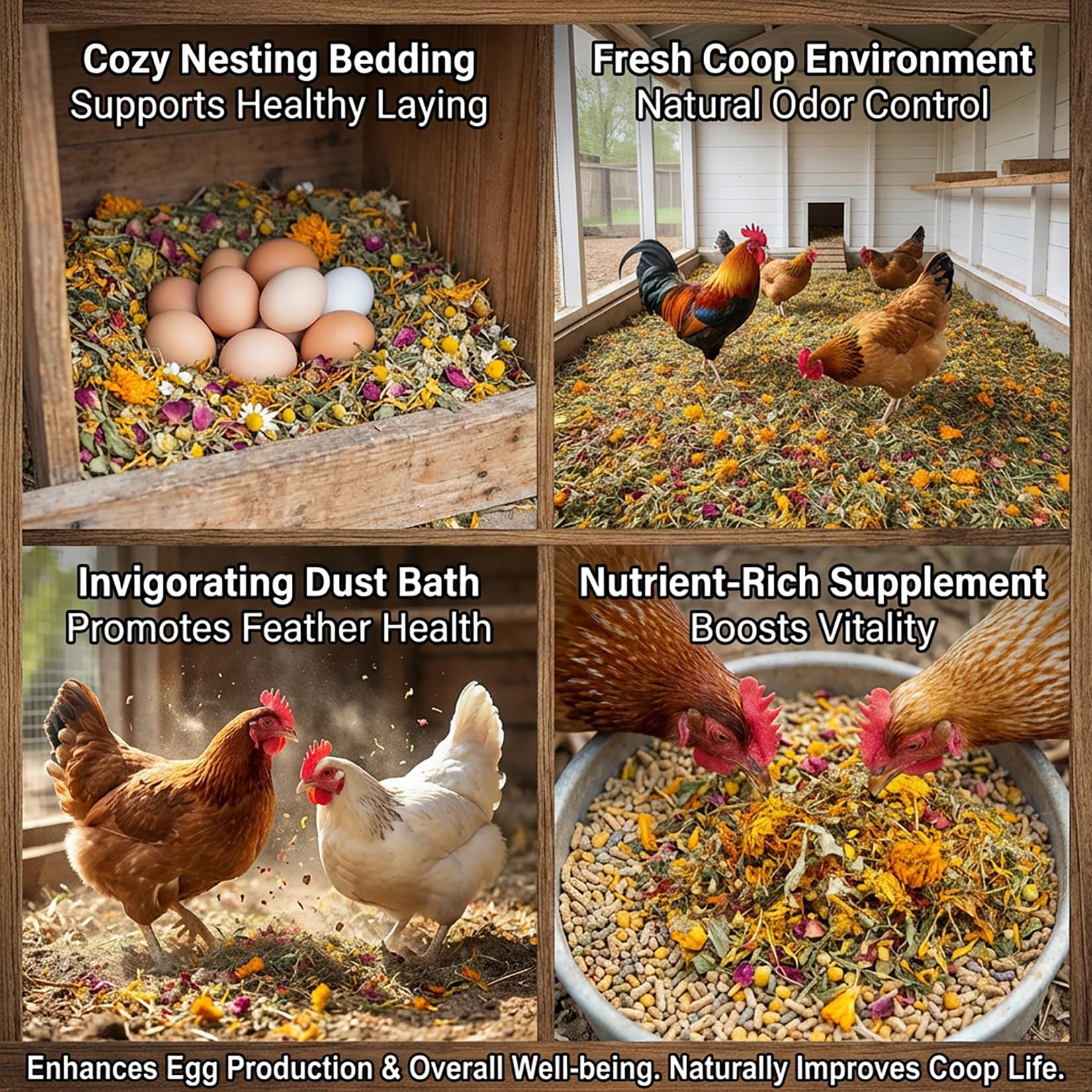 MAQIHAN natural hay aroma from coop herbs for a calm hen environment