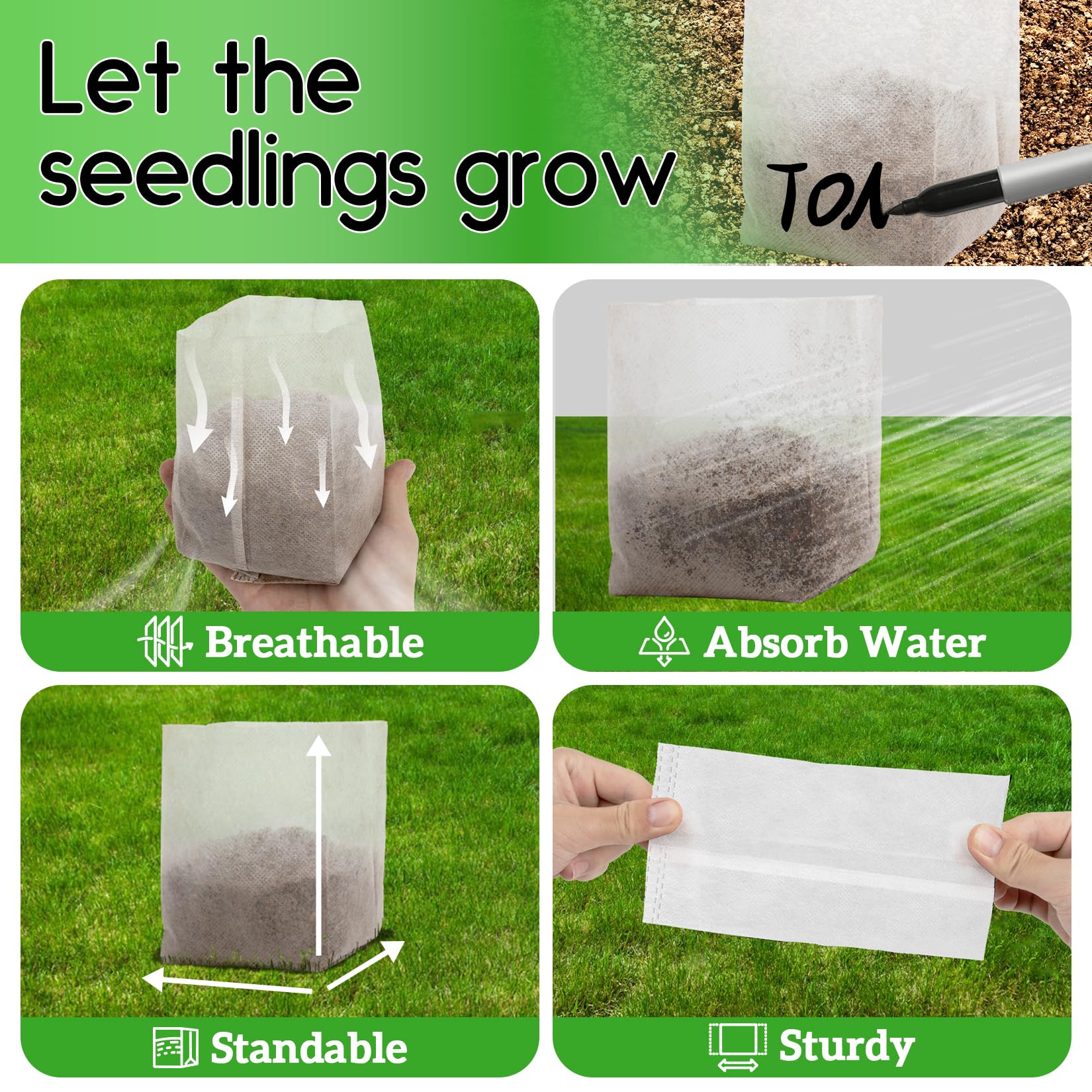 MAQIHAN non-woven fabric closeup highlights breathable material for healthy root respiration.