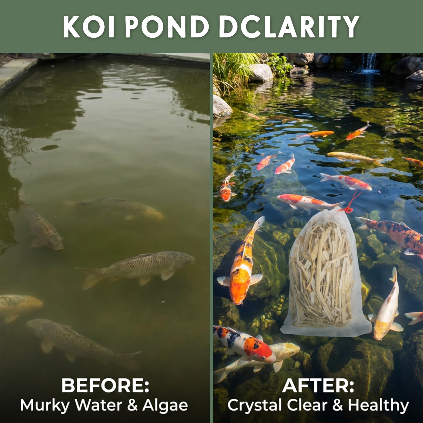 MAQIHAN outdoor pond setup with barley straw media enhances fountain performance.