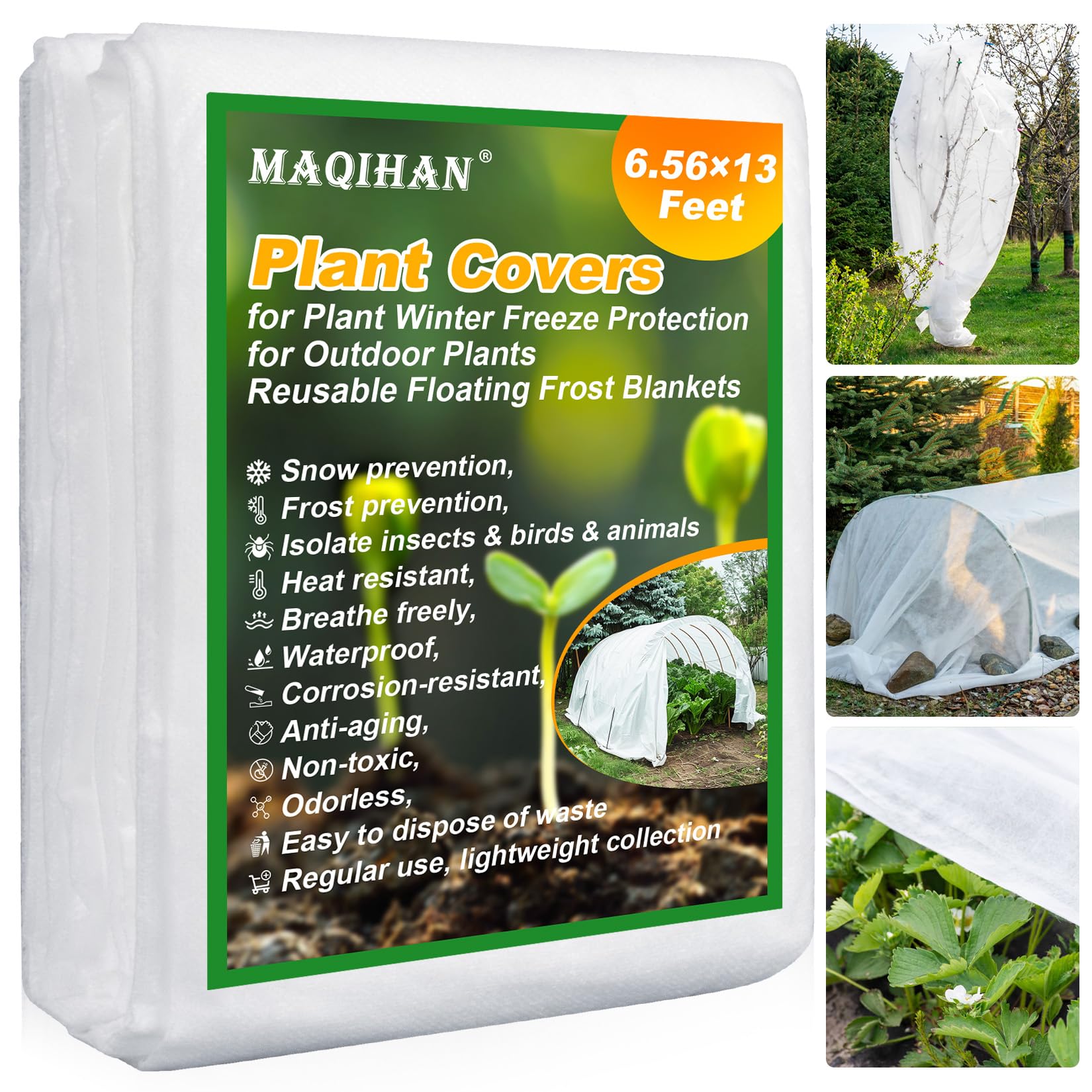 MAQIHAN plant cover over plants shields frost while letting light reach leaves.
