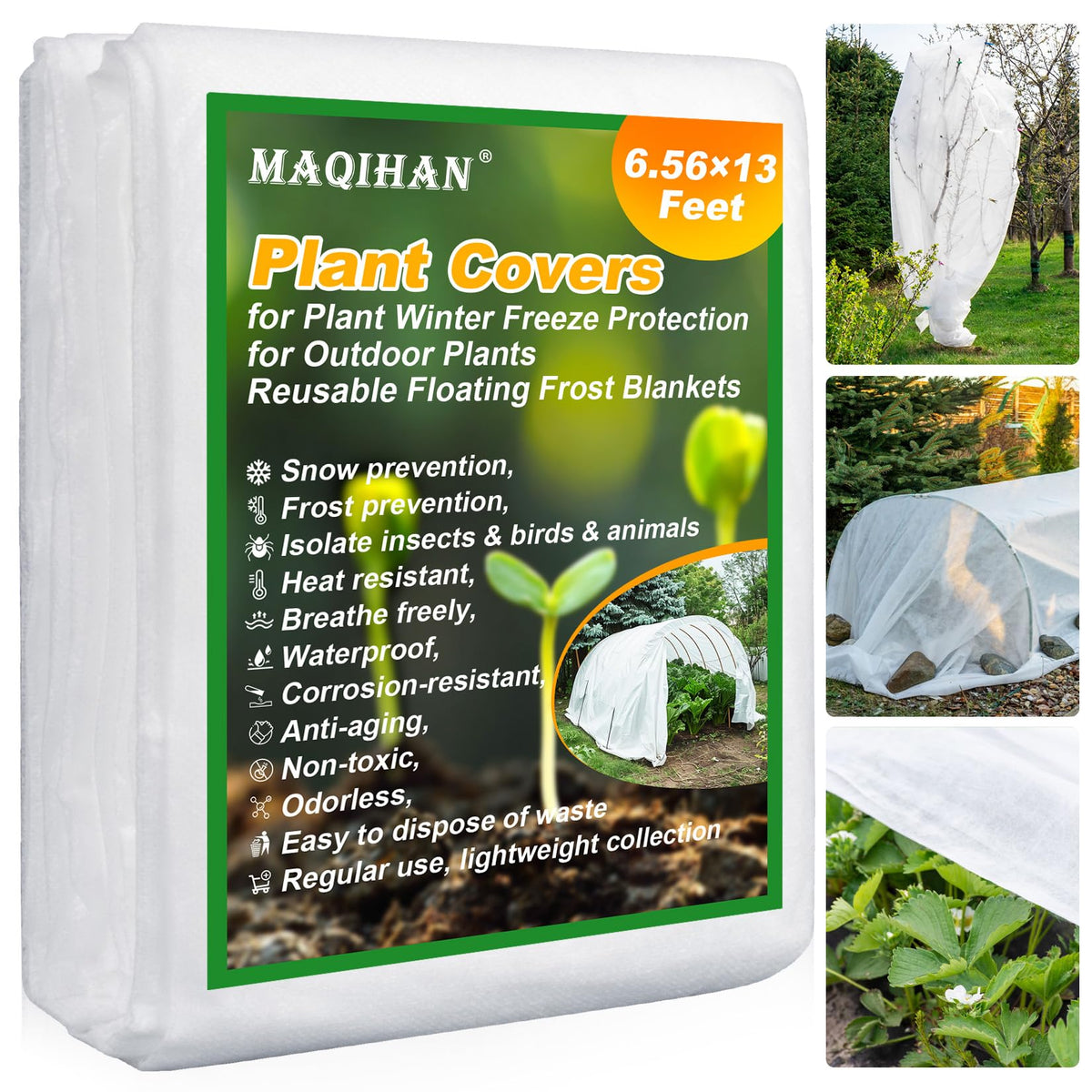 MAQIHAN plant cover over plants shields frost while letting light reach leaves.