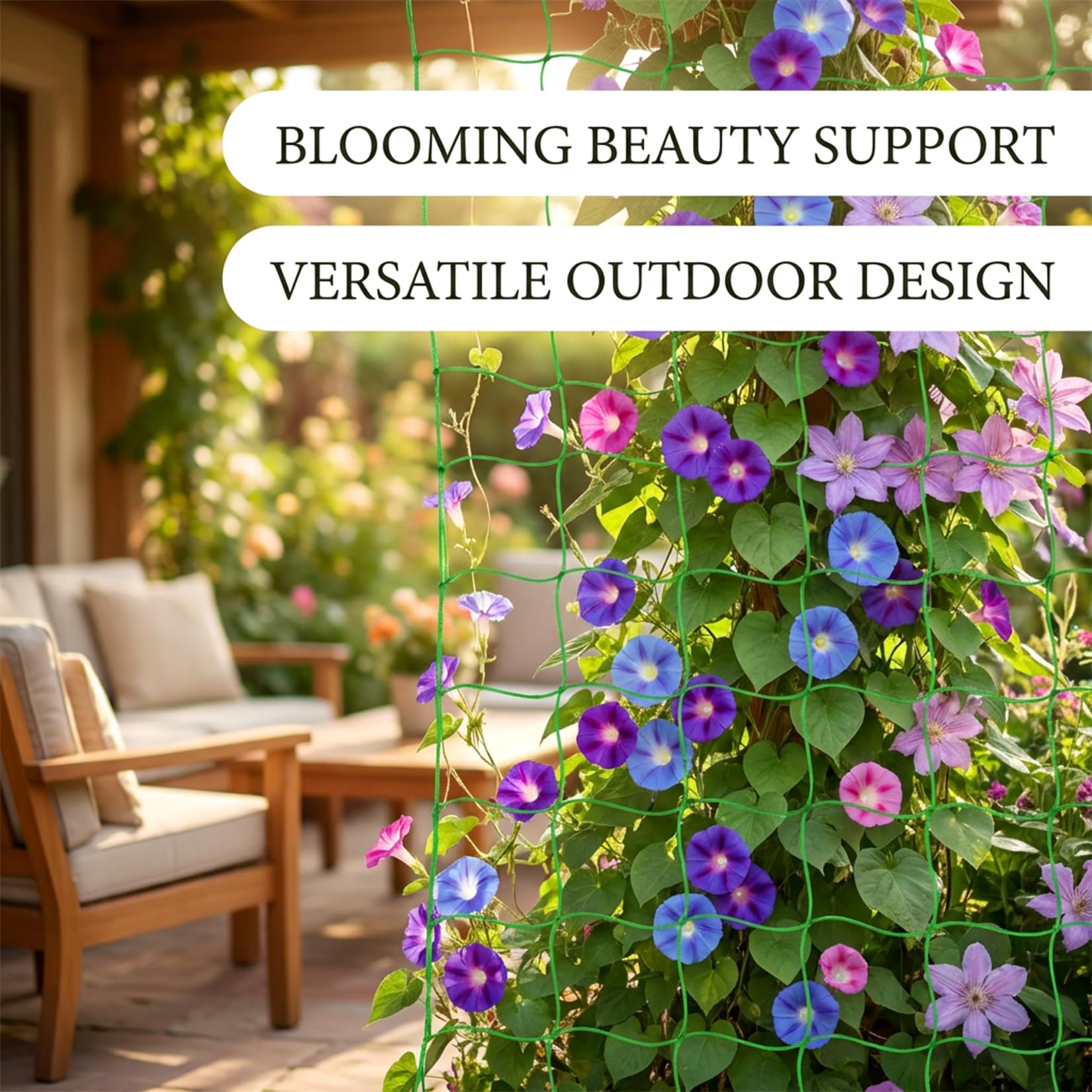 MAQIHAN garden netting doubles as decor for fencing or partitioned garden areas.