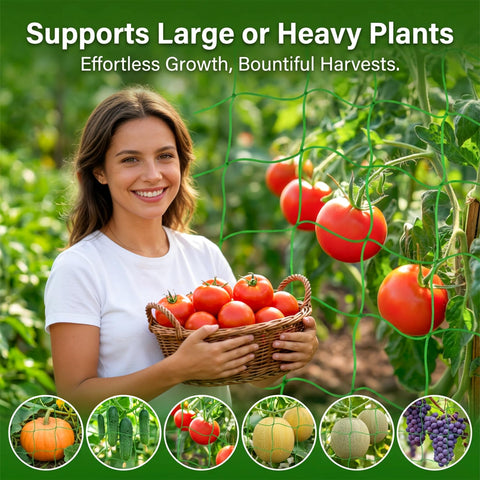 MAQIHAN heavy-duty trellis supports heavy pumpkins and melons without sagging.