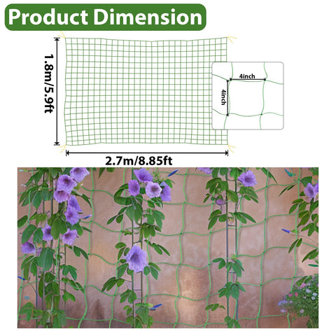 MAQIHAN trellis netting for outdoor use keeps vines organized along fences and borders.
