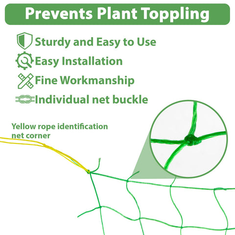 MAQIHAN trellis netting supports tomato and cucumber growth with strong, durable nylon construction.