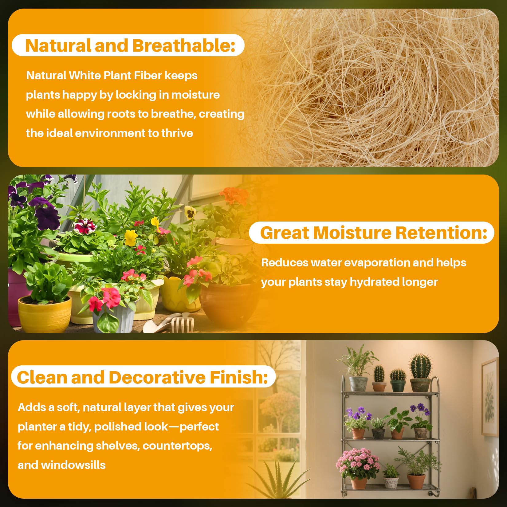 MAQIHAN white garden fibers for soil mulch improve moisture retention.