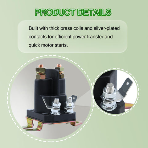 MAQIMA starter solenoid ABS housing close-up highlighting durability for outdoor mower use in tough conditions