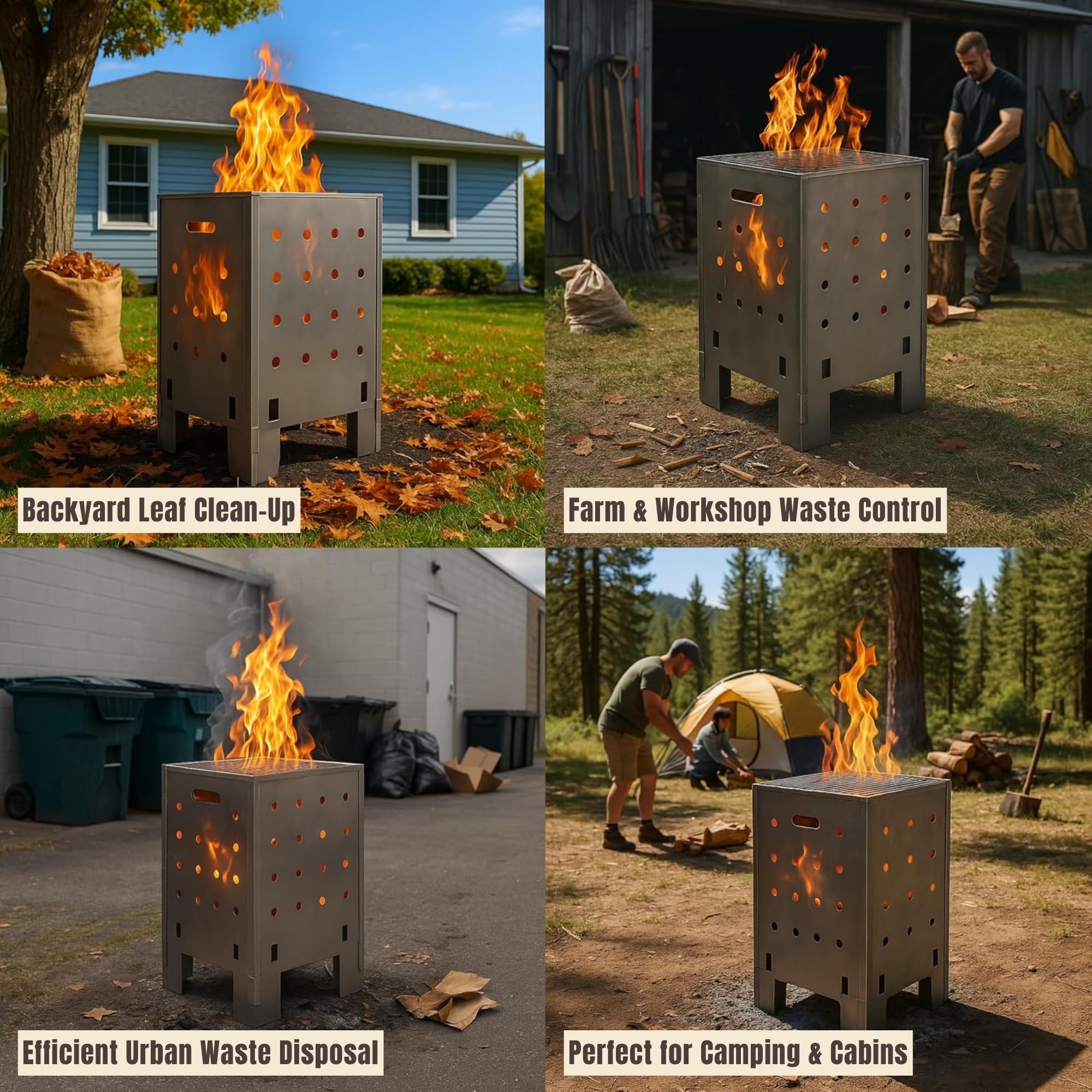 Marabuut 30-inch burn barrel handles yard waste efficiently.