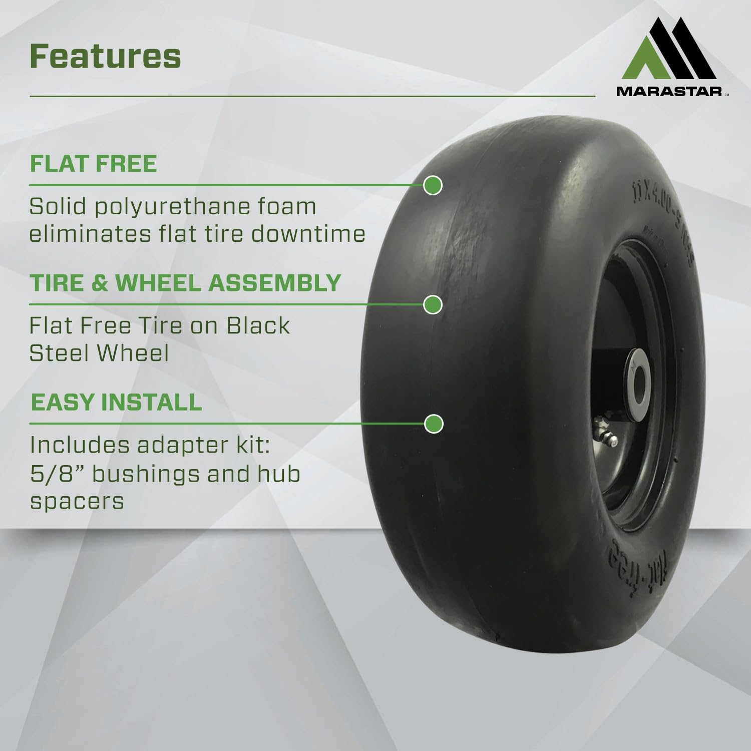 Adapter kit included with MARASTAR 00232-2PK for 5/8 inch axles