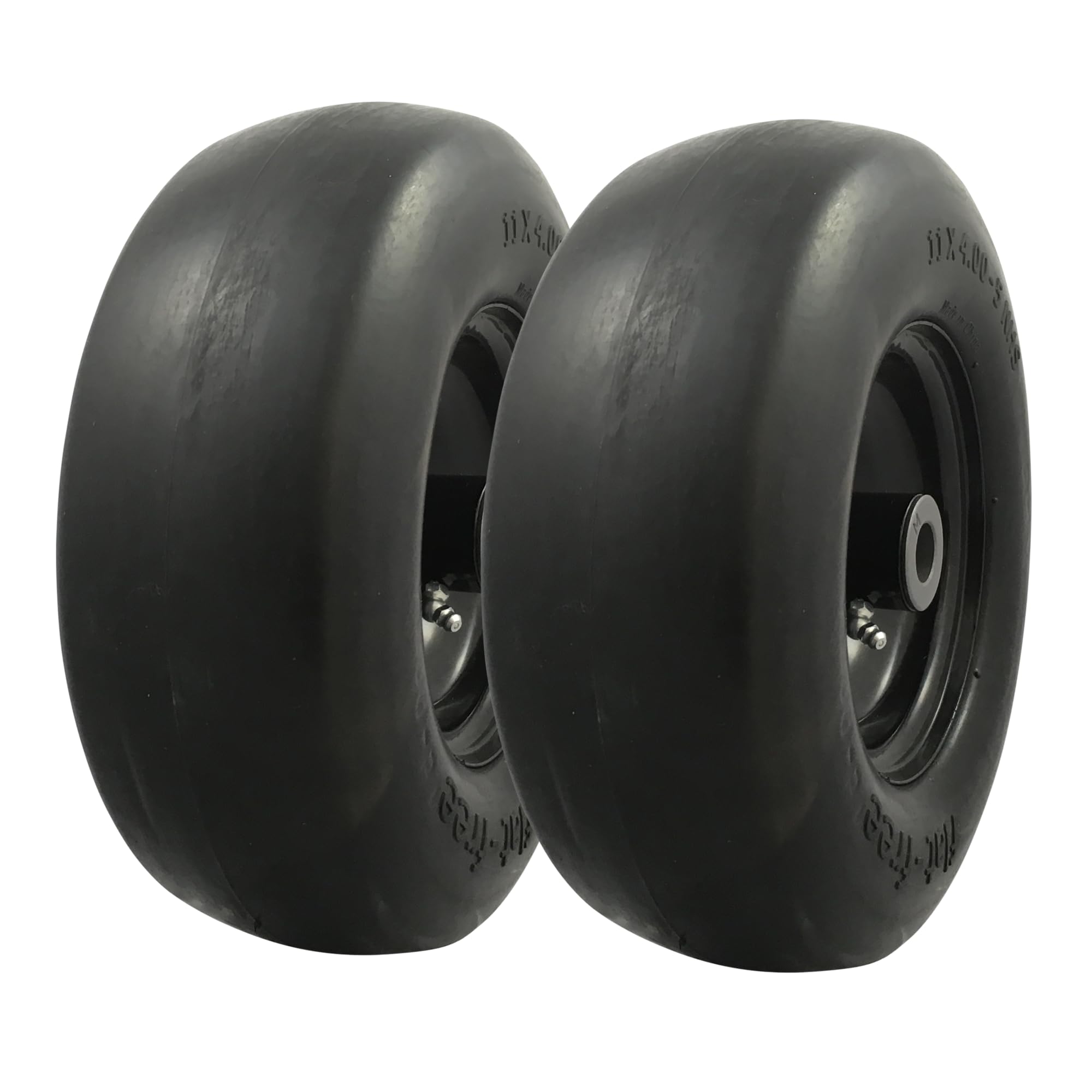 MARASTAR 00232-2PK flat-free tire wheel front view for zero-turn mowers, maintenance-free operation