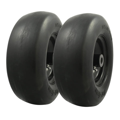 MARASTAR 00232-2PK flat-free tire wheel front view for zero-turn mowers, maintenance-free operation