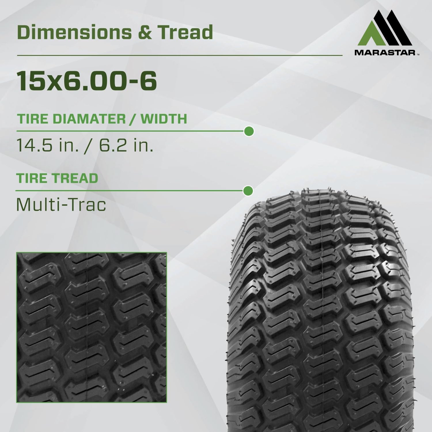 MARASTAR 21425 4-ply tire durability for any mowing condition