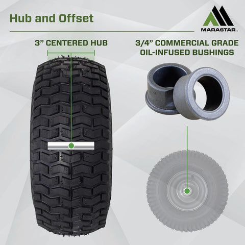 MARASTAR 15x6-00-6 tire illustrates tube-type pneumatic design.