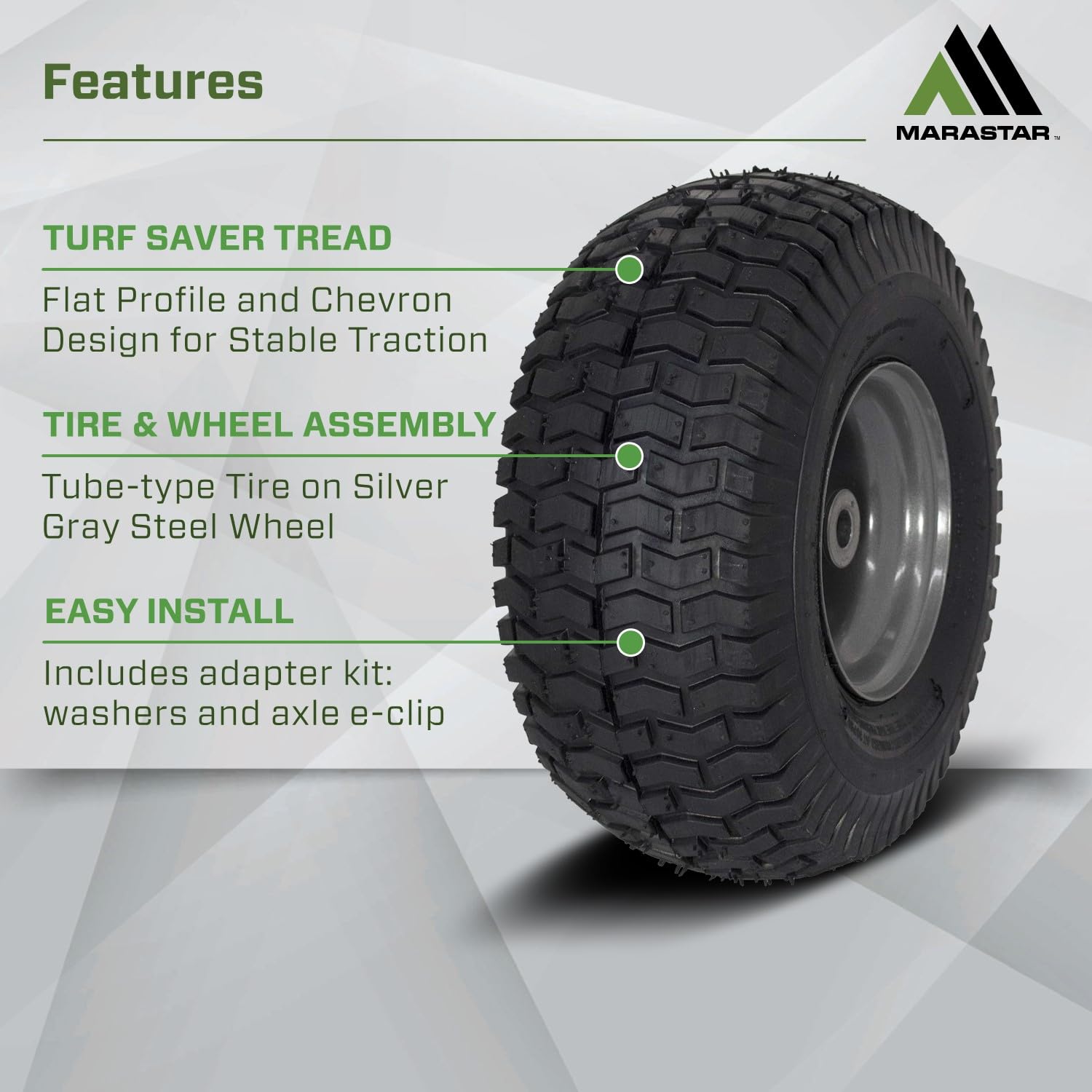 MARASTAR oil-infused bushings provide smooth operation during mowing.
