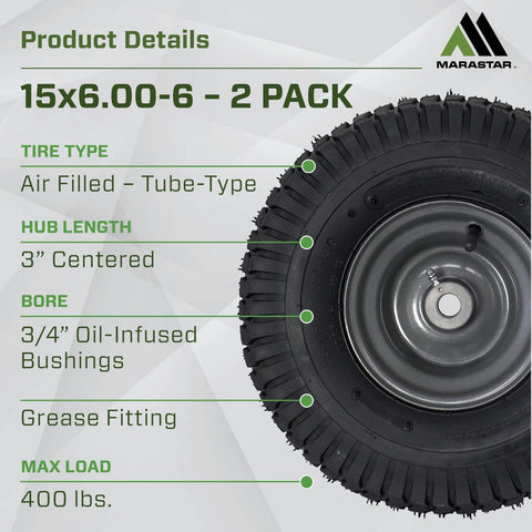 MARASTAR turf-saver tread tire enhances lawn protection during mowing.