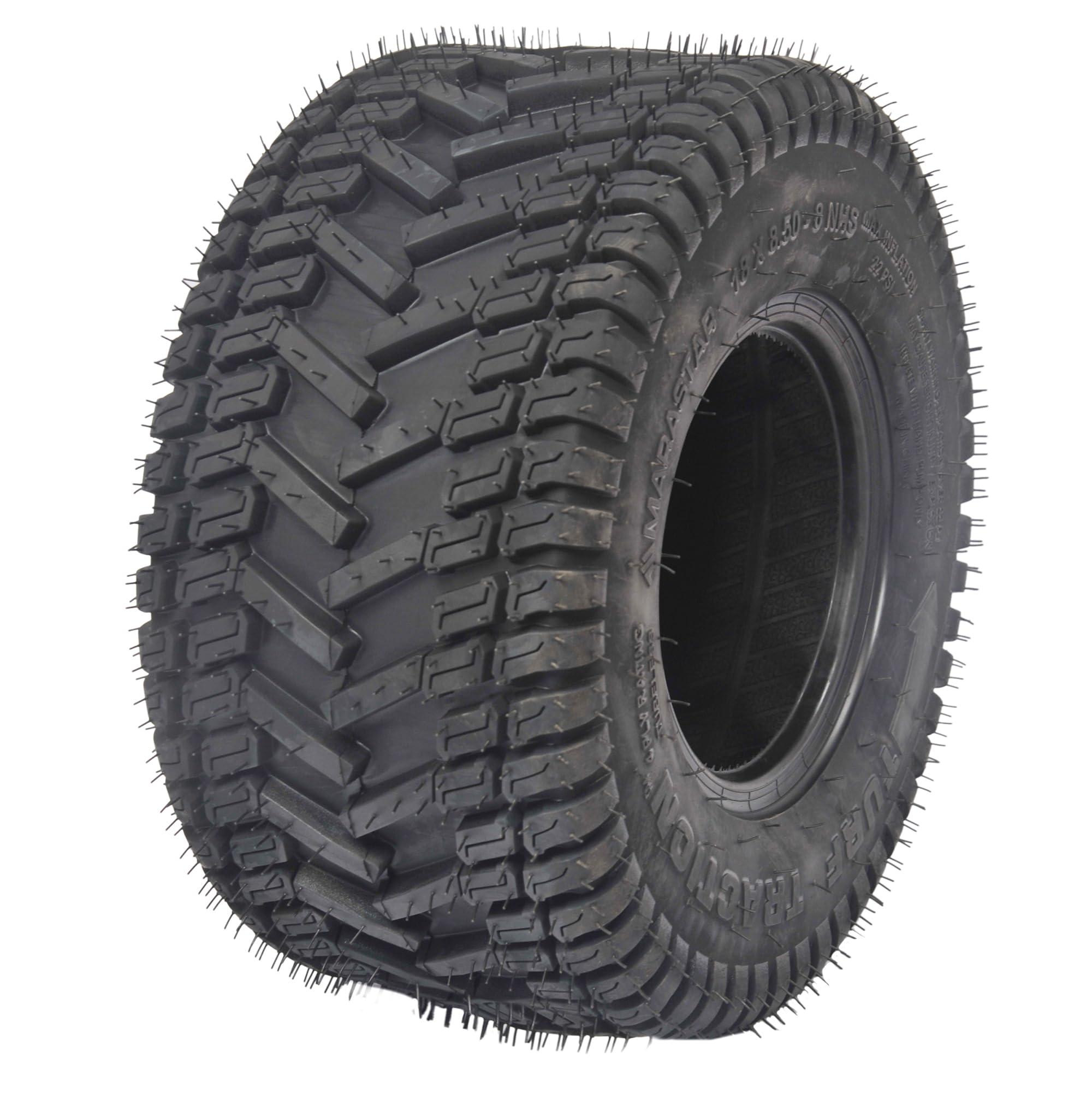 Marastar Turf Traction 18x8.50-8 side view for stable rear mower tires.