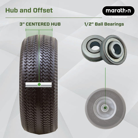 Marathon silver powder-coated wheel resists moisture and corrosion