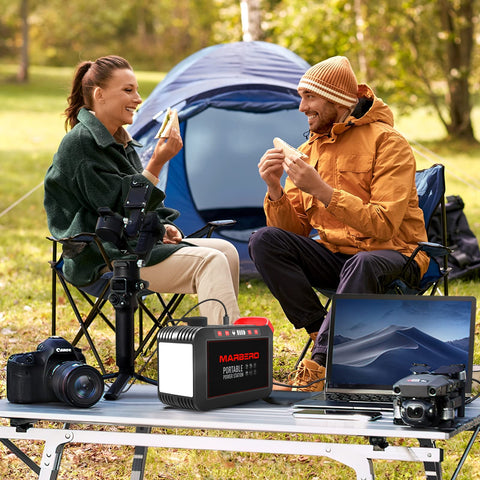 MARBERO 200W portable power station side ports enables flexible charging on the go
