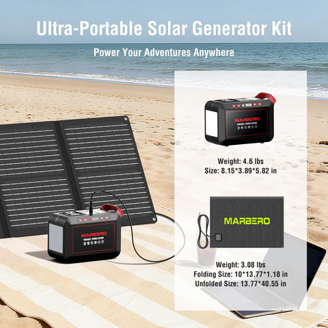 MARBERO foldable 60W solar panel delivers portable solar charging in sunlight.