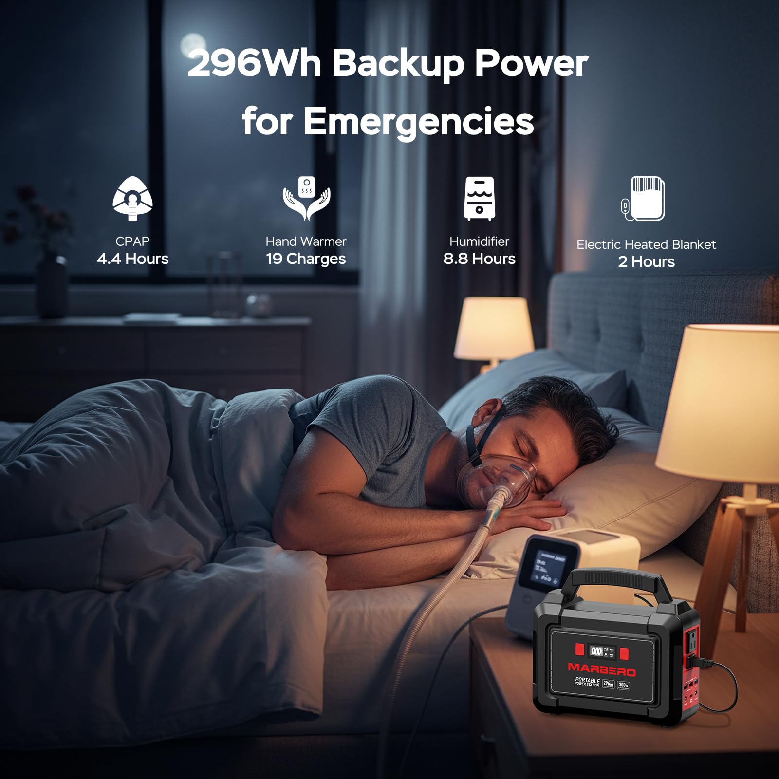MARBERO M188SL60 camping setup with solar panel