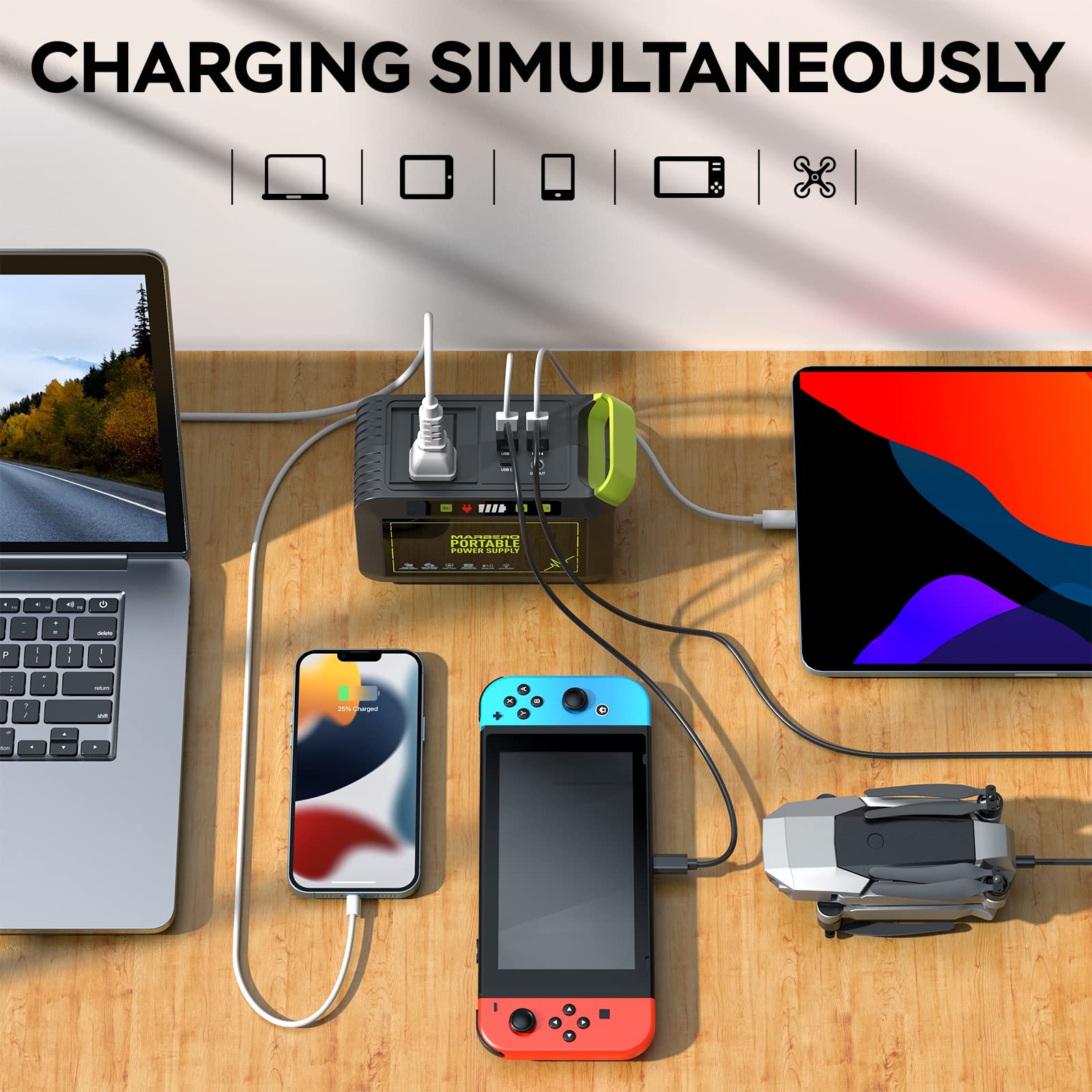 Marbero M82 eight output ports support multiple devices charging together