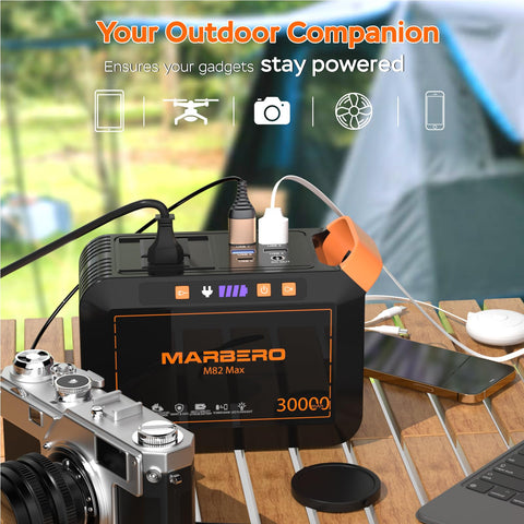 MARBERO M82MAX foldable solar panel capturing sunlight for off-grid charging