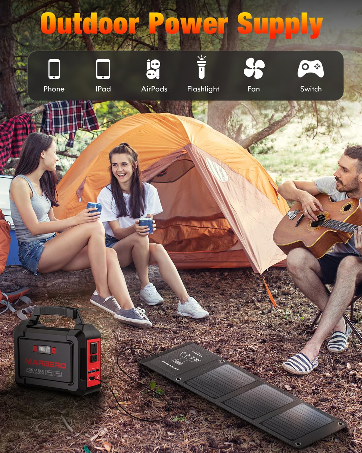 MARBERO 21W includes cables, adapters, and manual for quick setup.