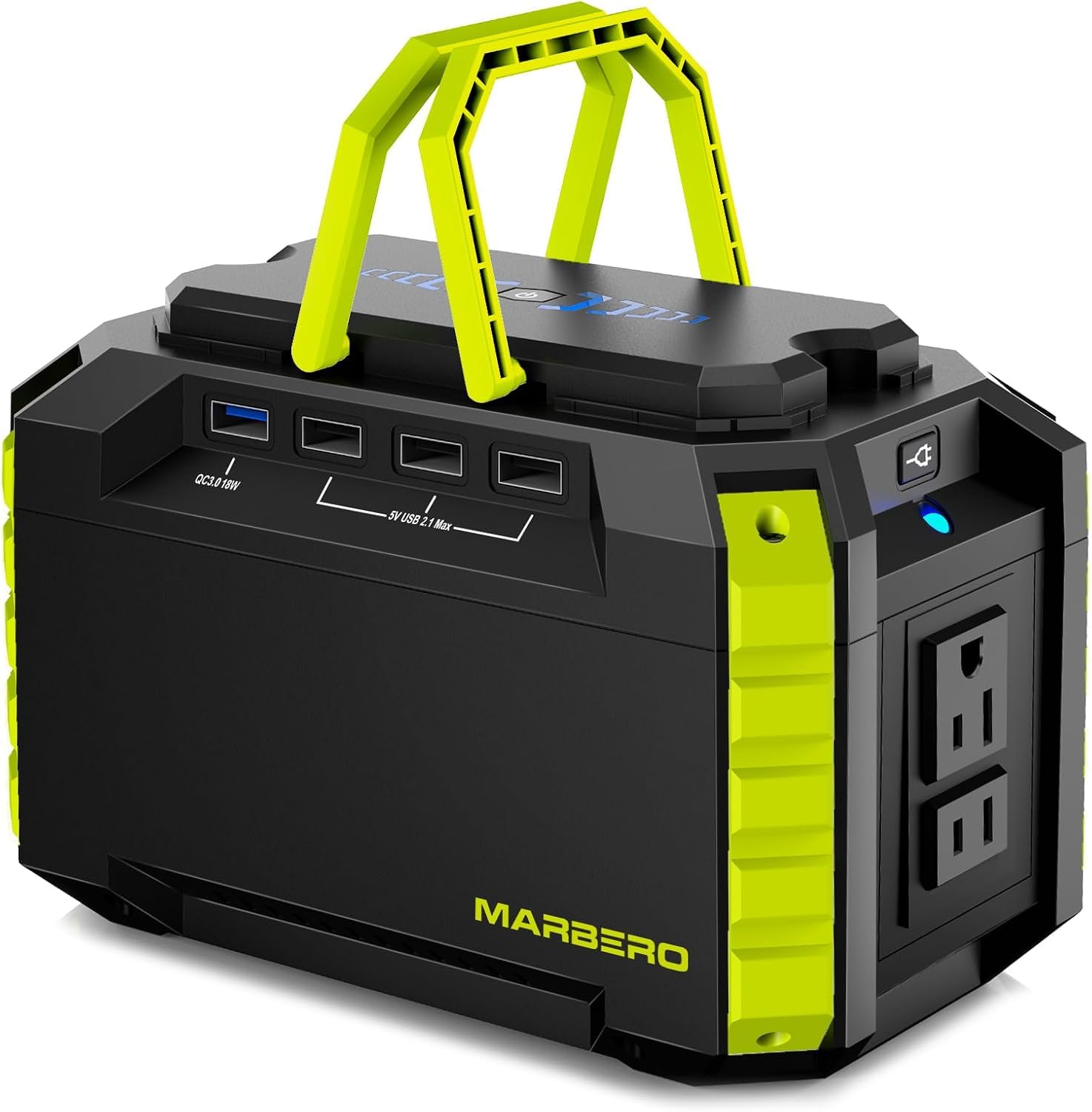 MARBERO portable power station 150Wh front view enables off-grid camping power.