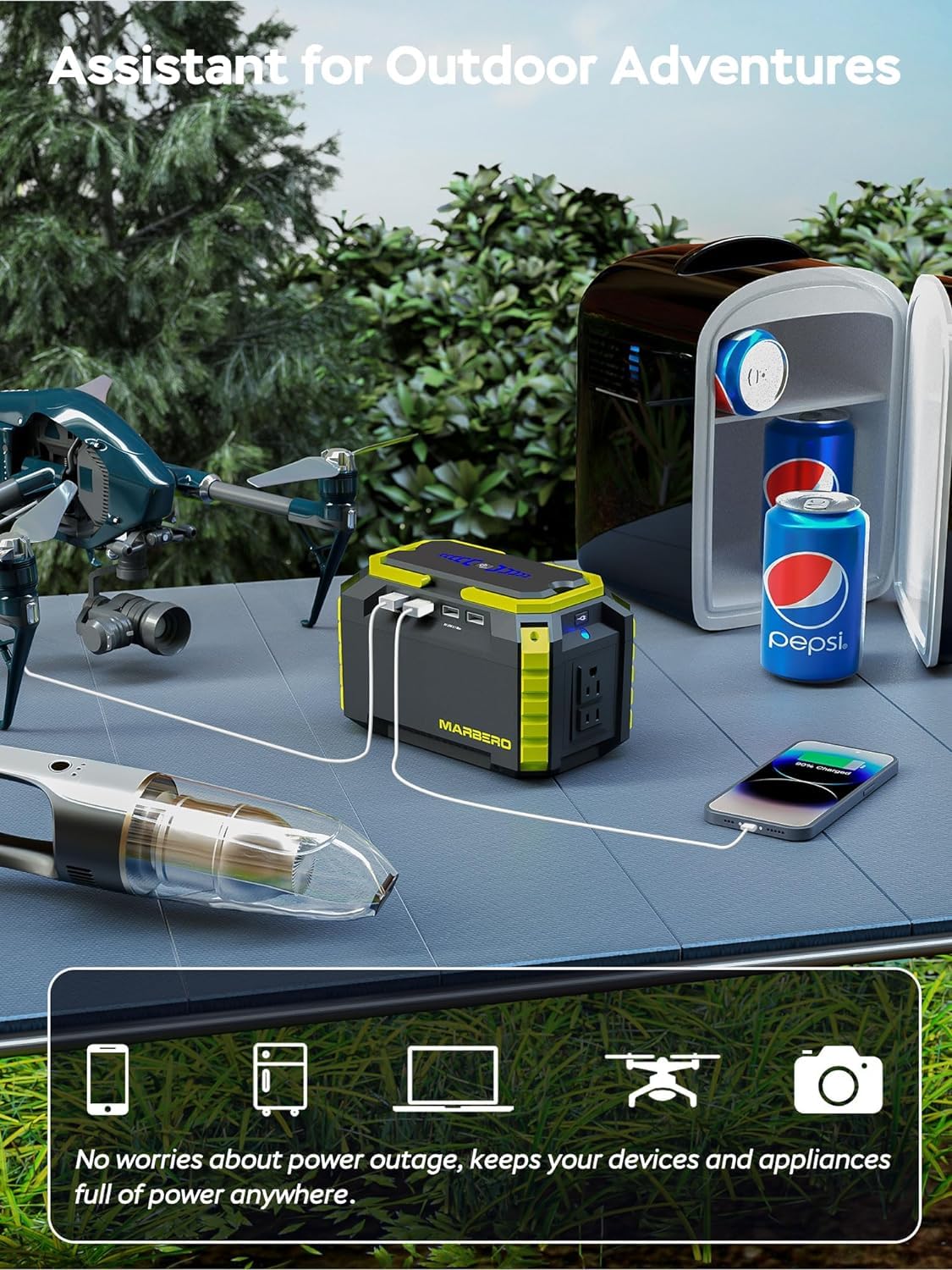 MARBERO solar panel high-efficiency design enables fast outdoor charging